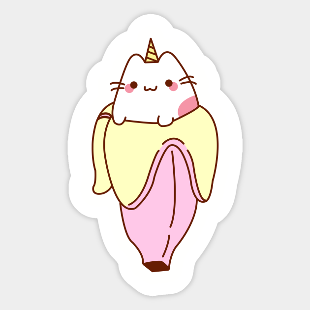 Pinky Banana Caticorn Unicorn Sticker TeePublic